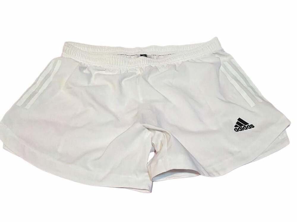 Adidas Pacer Woven High Rise Shorts Size M White